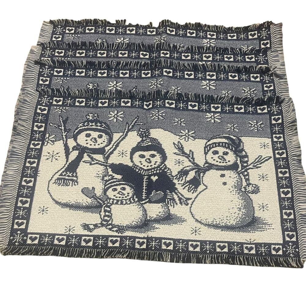 Snowman Family Cloth Placemats Set of 4